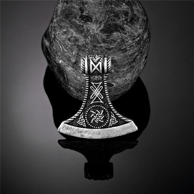 Men Thor's Axe Pendant Vikings Vegvisir Rune Amulet