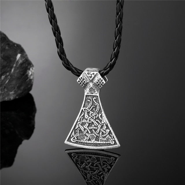 Men Thor's Axe Pendant Vikings Vegvisir Rune Amulet
