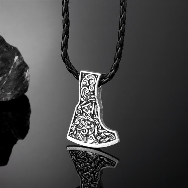Men Thor's Axe Pendant Vikings Vegvisir Rune Amulet