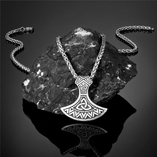 Men Thor's Axe Pendant Vikings Vegvisir Rune Amulet
