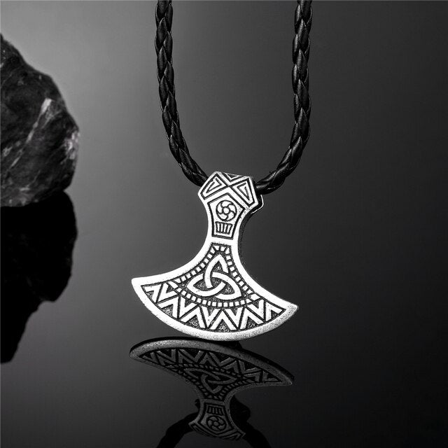 Men Thor's Axe Pendant Vikings Vegvisir Rune Amulet