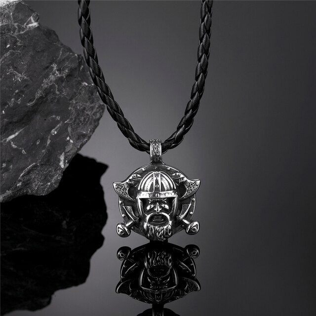 Punk Odin's Hammer Leather Necklaces