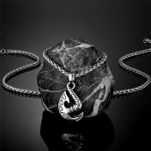 Colgante de hacha con gancho vikingo vintage para hombre