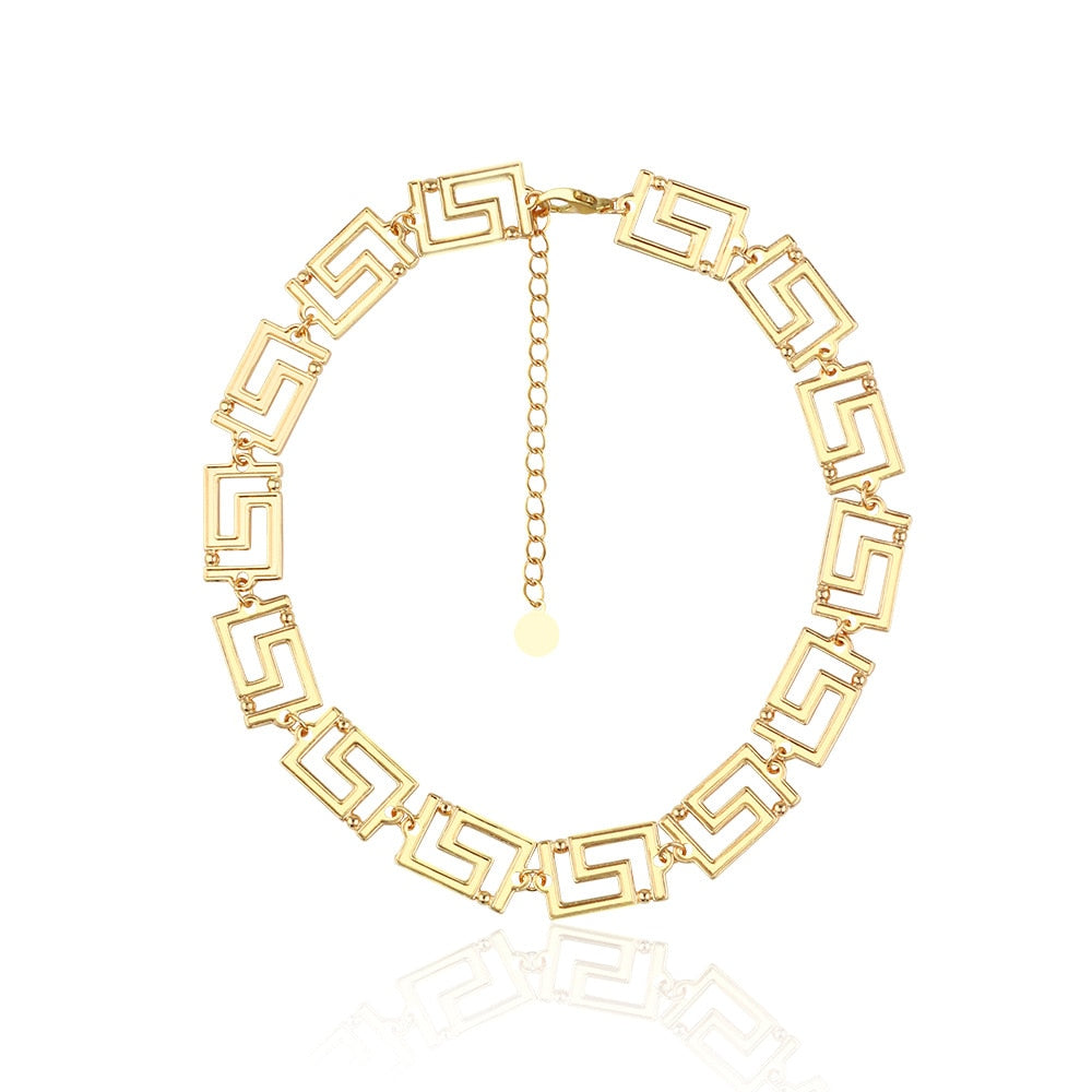 American popular retro hollow out short choker necklace