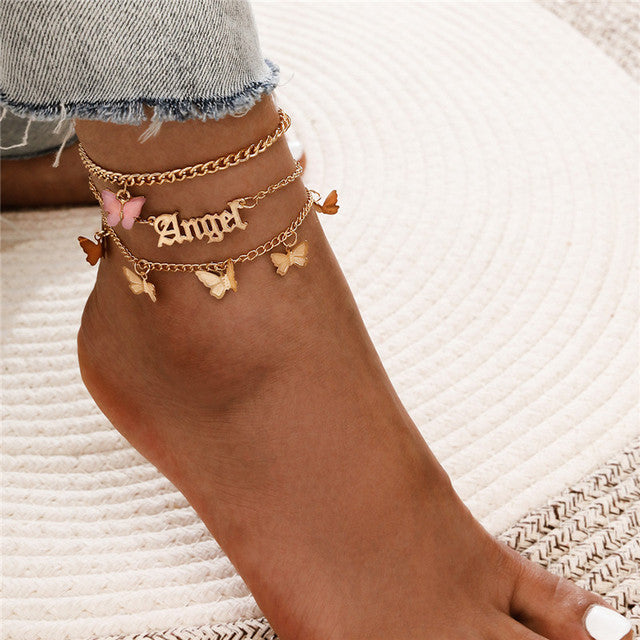 Bohemian Silver Color Anklet Bracelet On The Leg Fashion Heart Female Anklets