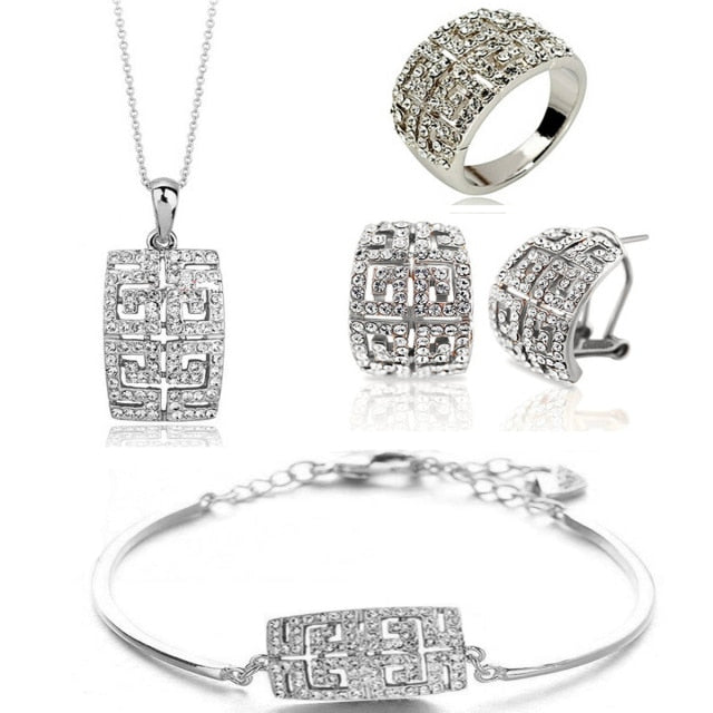 New Design Hot Sale gold-color Austria Crystal Jewelry Set