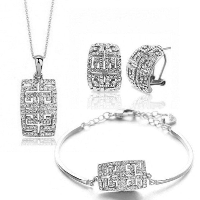 New Design Hot Sale gold-color Austria Crystal Jewelry Set