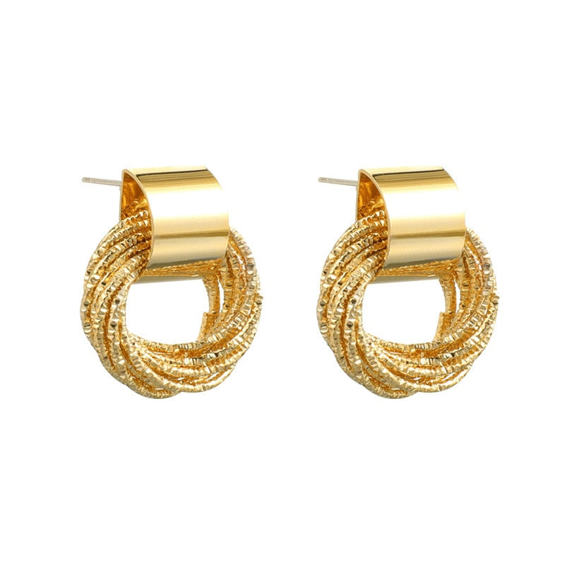 Geometric Rhinestone Crystal Pendant Hoop Earrings for Women