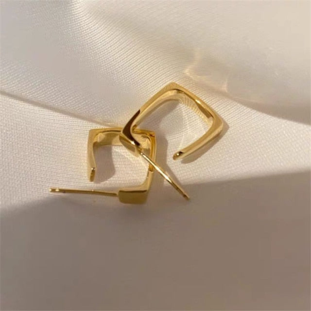 Geometric Rhinestone Crystal Pendant Hoop Earrings for Women