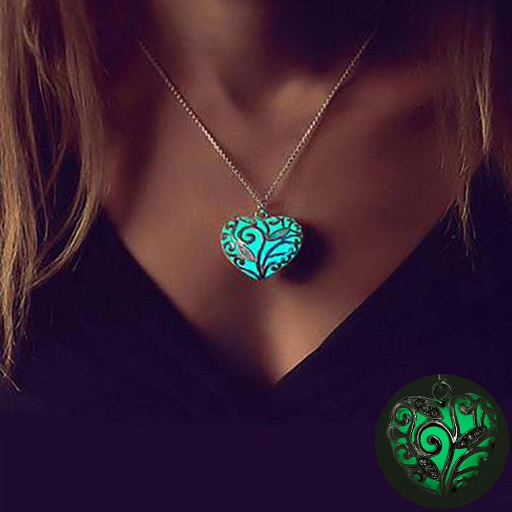Vintage Moon Luminous Glowing Moonstone Pendant Necklace