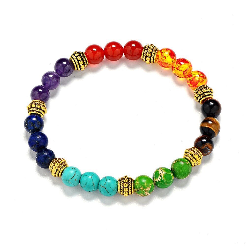 Purple Crystal Tiger Eyes Stone Beads Bracelet