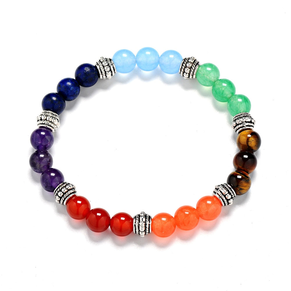 Purple Crystal Tiger Eyes Stone Beads Bracelet