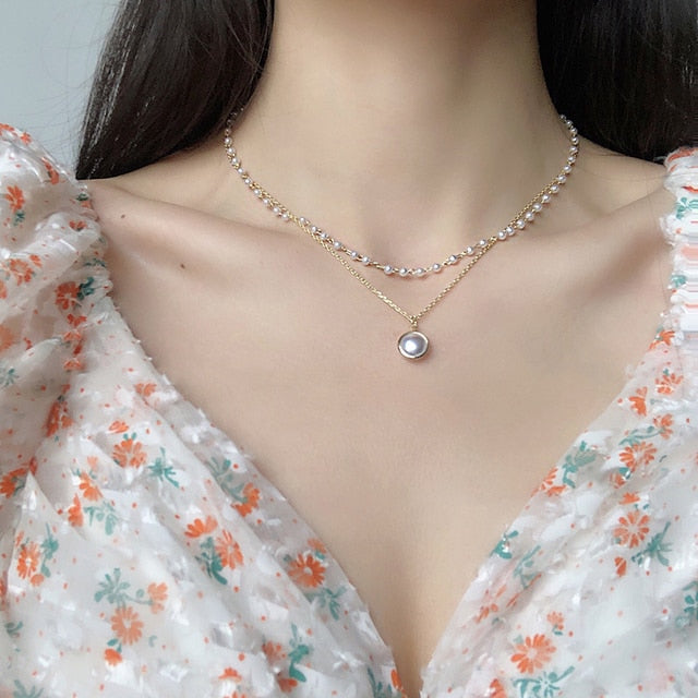 Irregular Pearl Choker Necklaces for Women