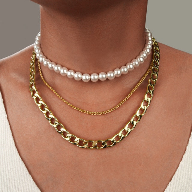 Irregular Pearl Choker Necklaces for Women