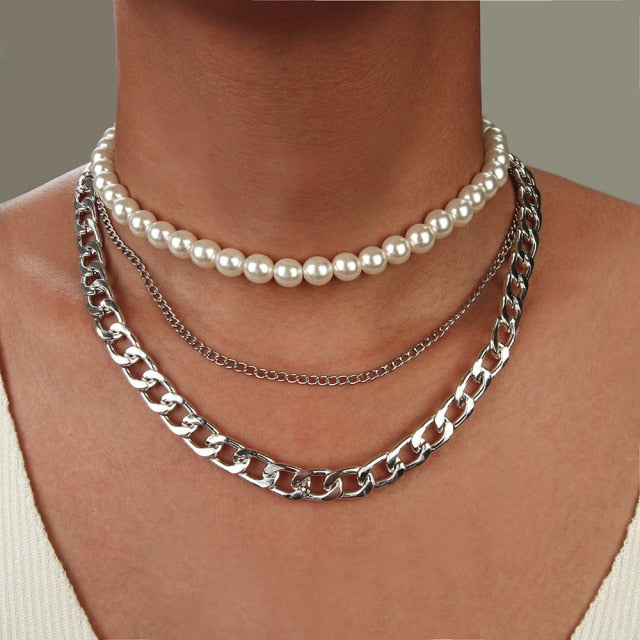 Irregular Pearl Choker Necklaces for Women