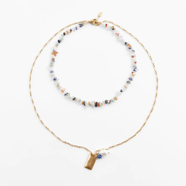 ZA Nature Stone Pearl Necklaces