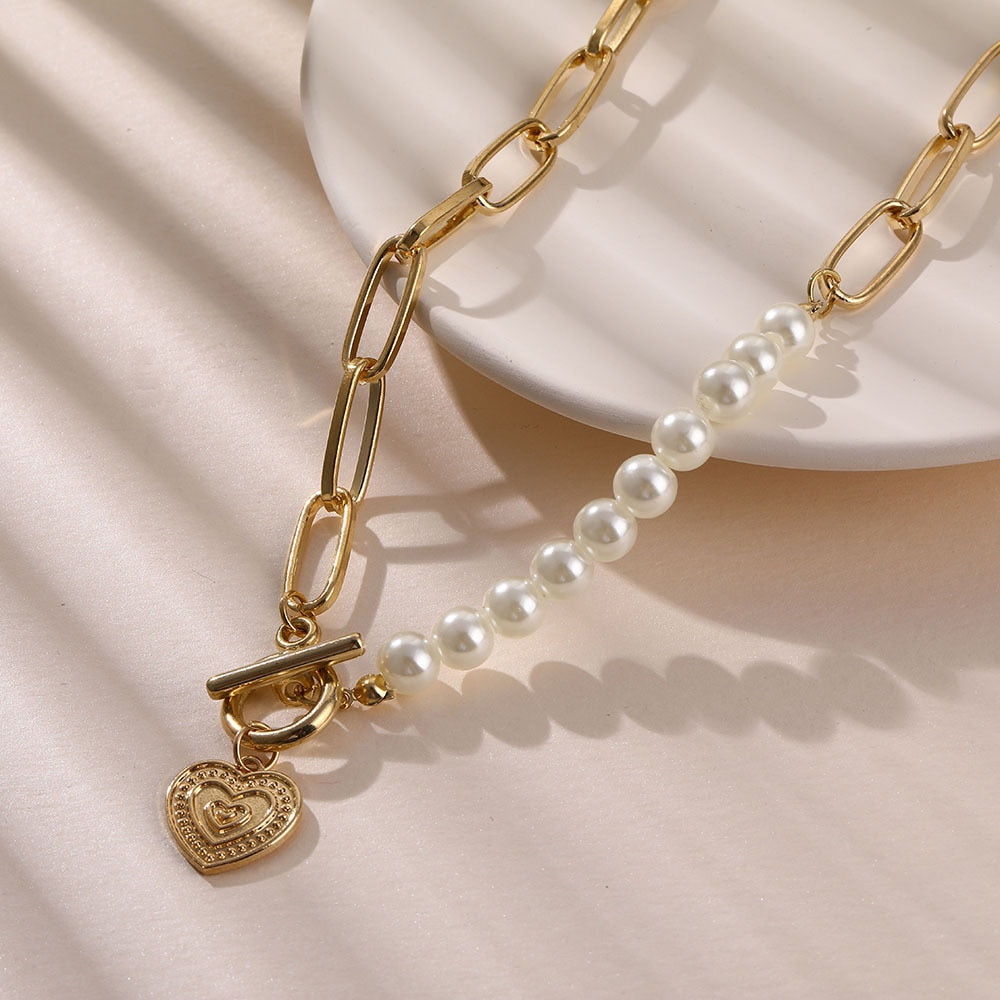Vintage MultiLayer Heart Pendants Necklaces