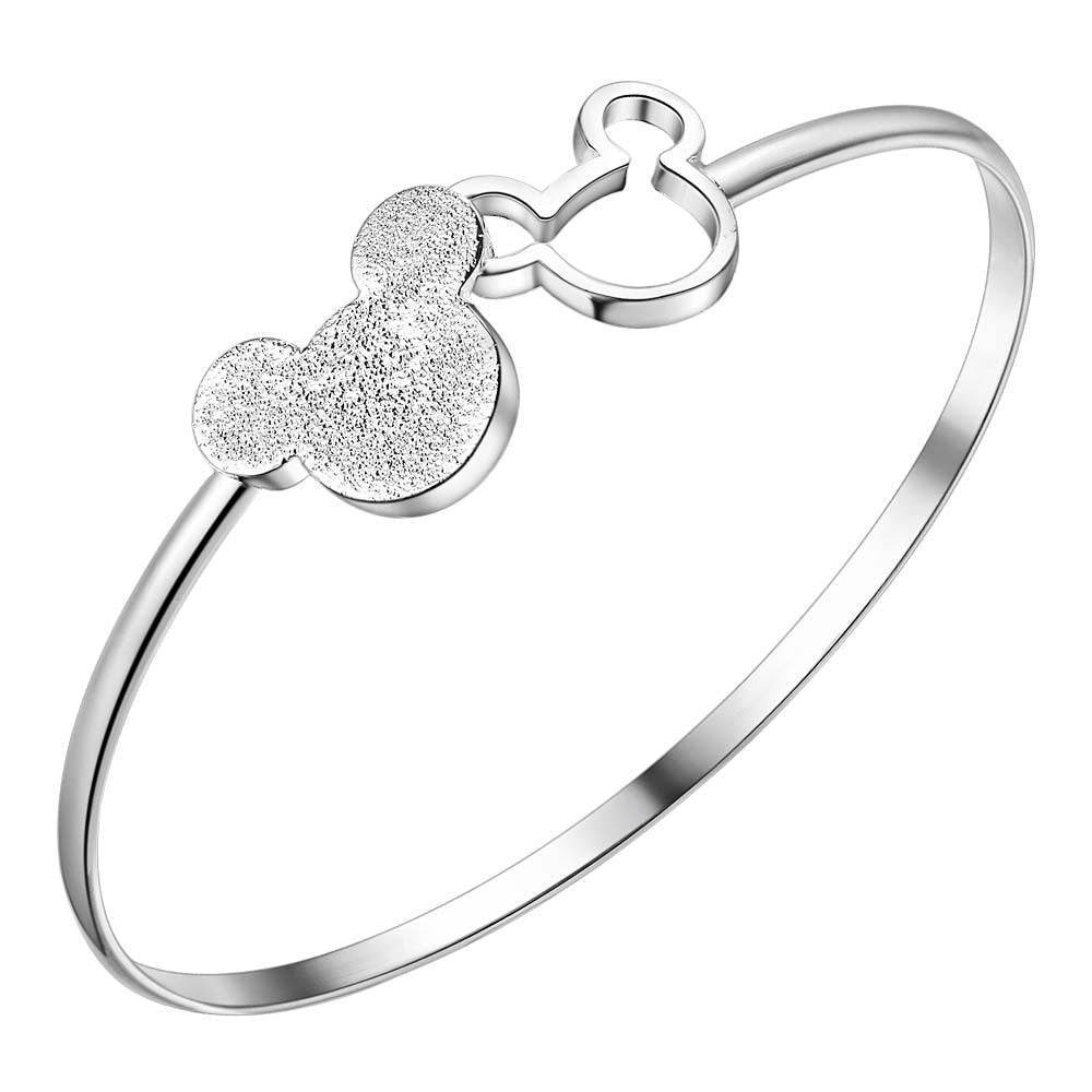 gorgeous silver color Mickey bangle bracelets for women
