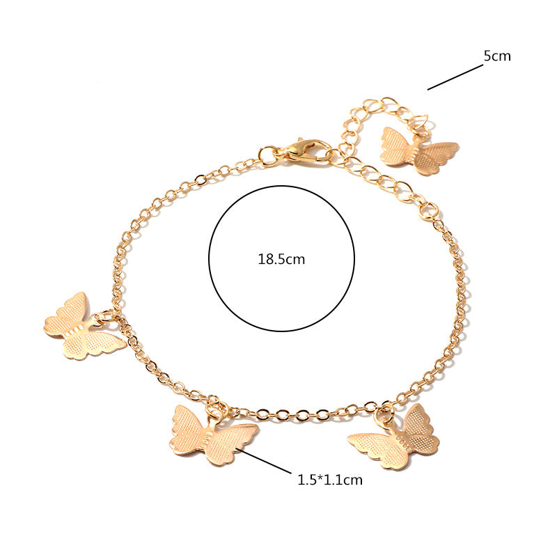 Bracelet Simple Girls Sweet Butterfly Pendant Charm Bracelets
