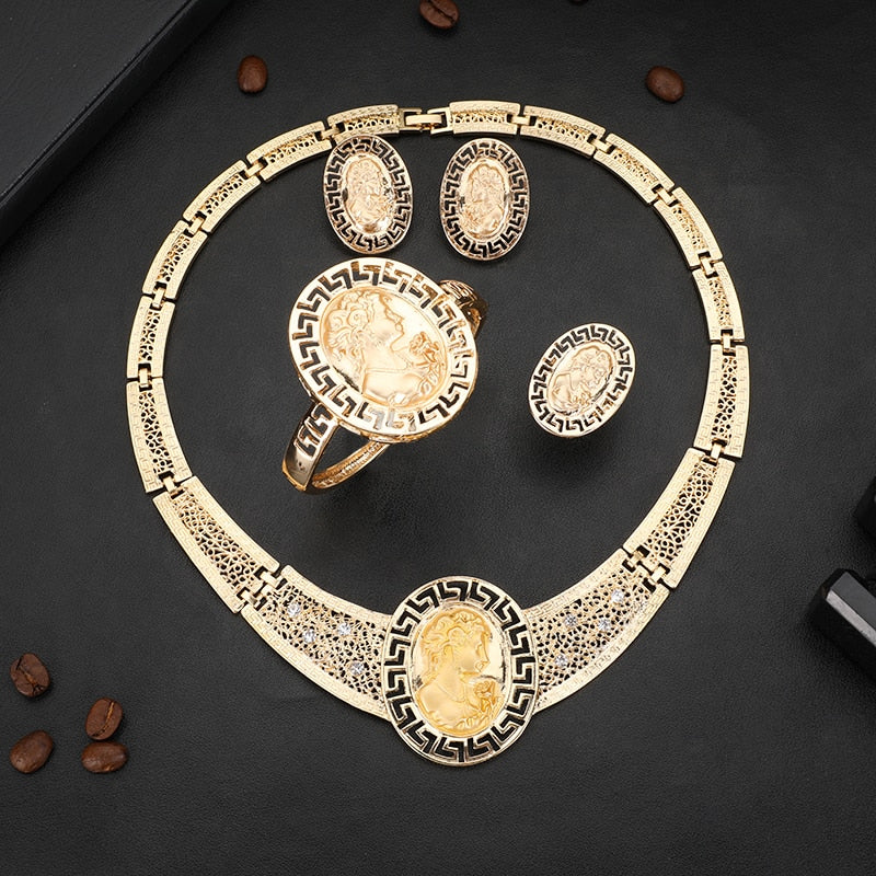Africa Party Necklace ring earrings bracelet set