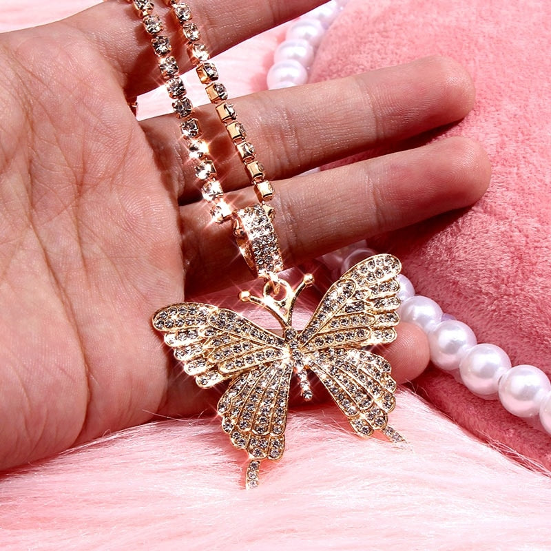 Big Butterfly Pendant Necklace