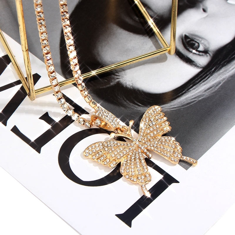 Big Butterfly Pendant Necklace