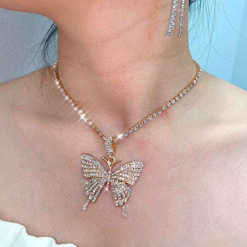 Big Butterfly Pendant Necklace