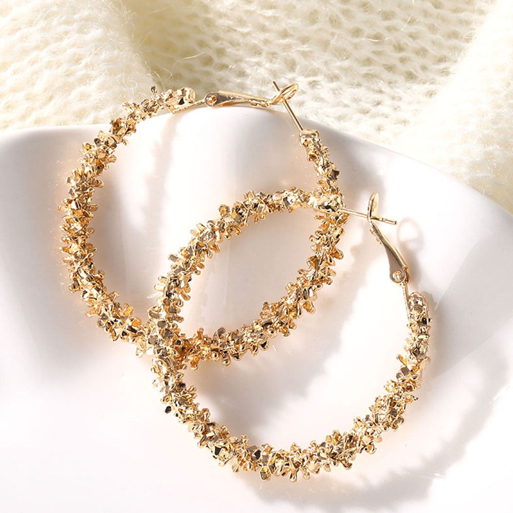 Women's Fashion Statement Golden Punk Charm Earrings
