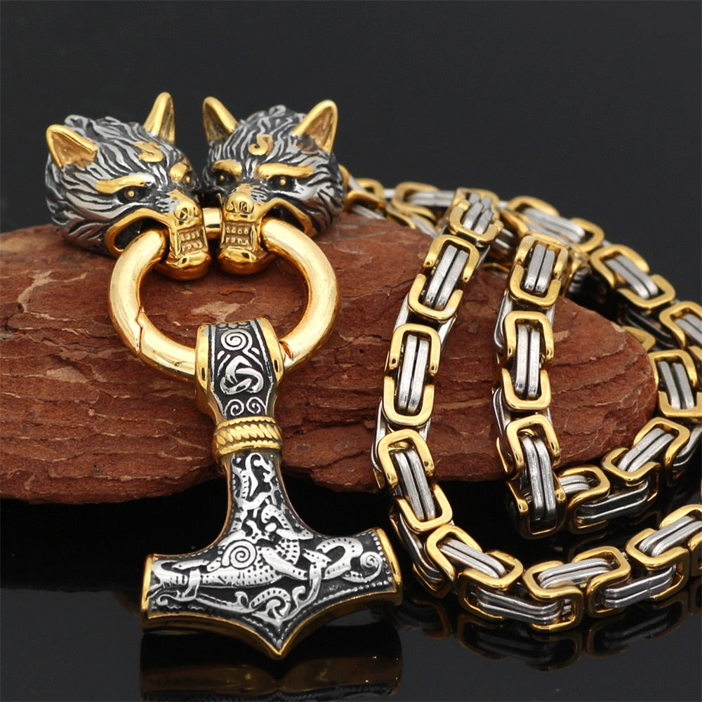 Viking Wolf Head Stainless Steel Pendant