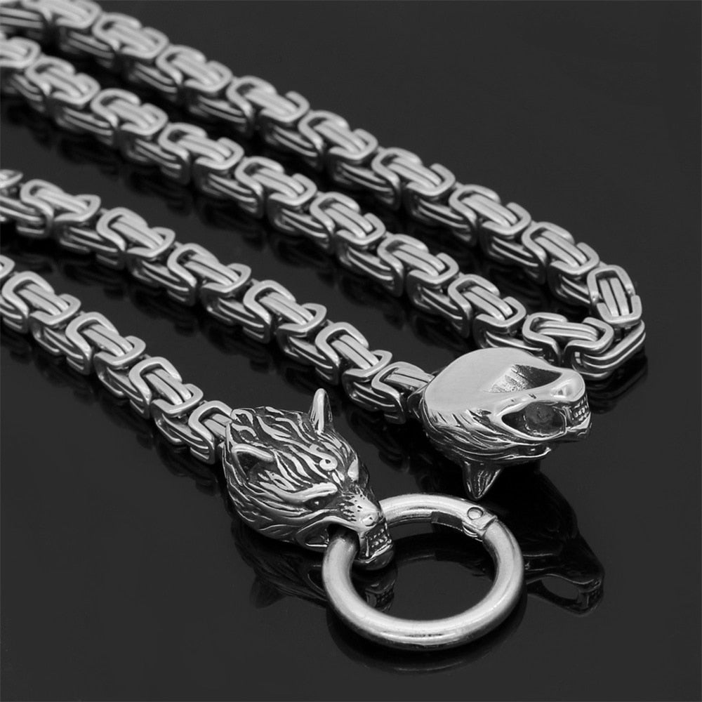 Viking Wolf Head Stainless Steel Pendant