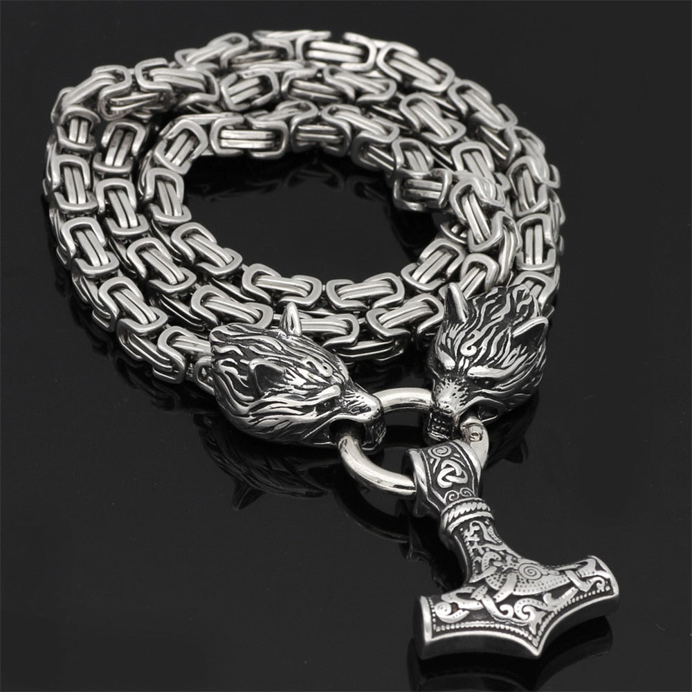 Viking Wolf Head Stainless Steel Pendant