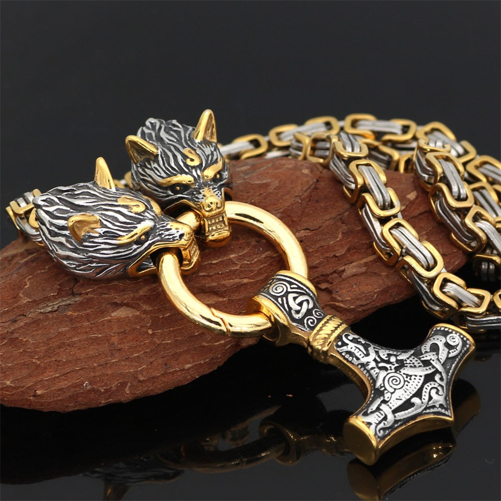 Viking Wolf Head Stainless Steel Pendant