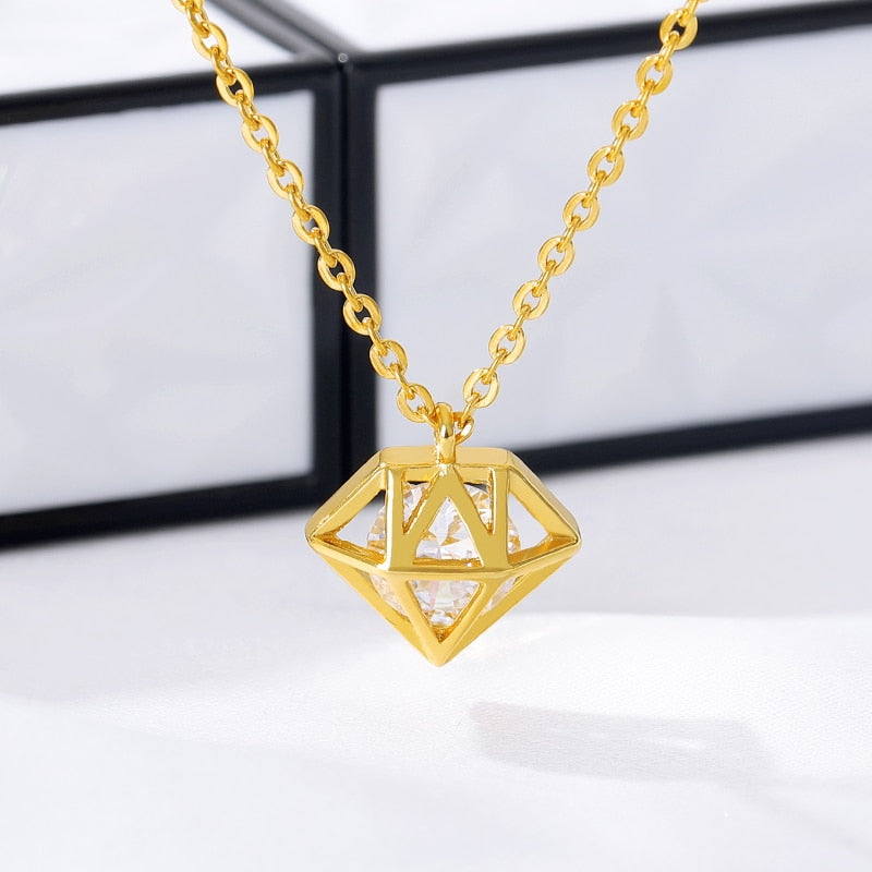Rose Gold  CZ Love Long Bar Choker Necklace