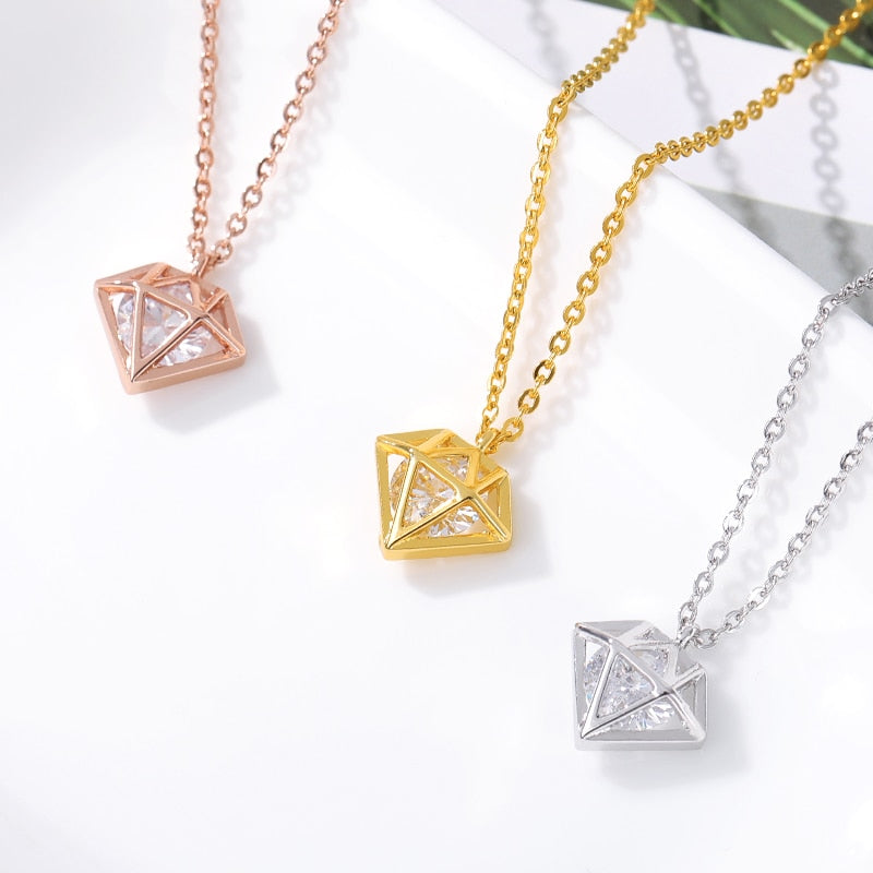 Rose Gold  CZ Love Long Bar Choker Necklace