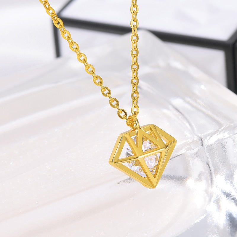 Rose Gold  CZ Love Long Bar Choker Necklace