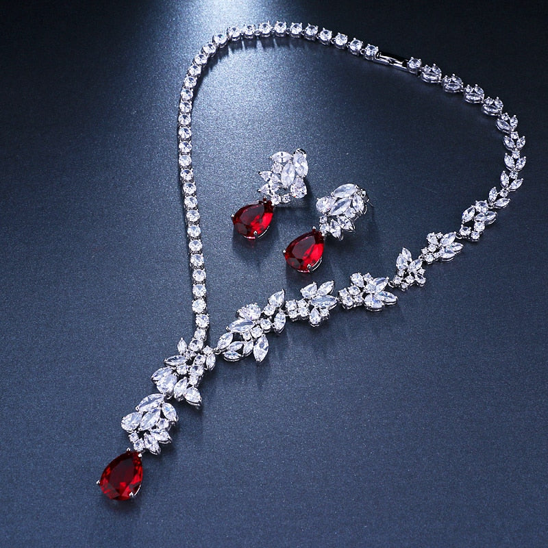 New Unique Design Choker Necklace Stud Earrings Bridal Jewelry Sets