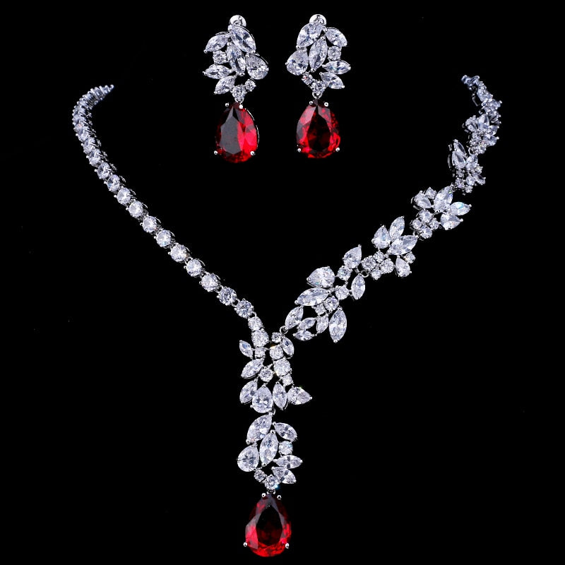 New Unique Design Choker Necklace Stud Earrings Bridal Jewelry Sets