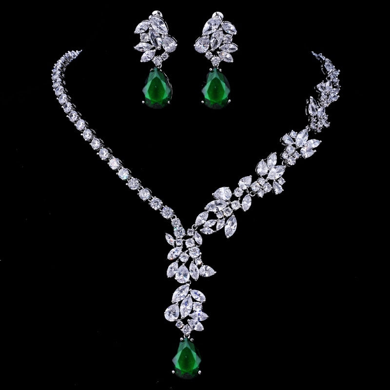 New Unique Design Choker Necklace Stud Earrings Bridal Jewelry Sets