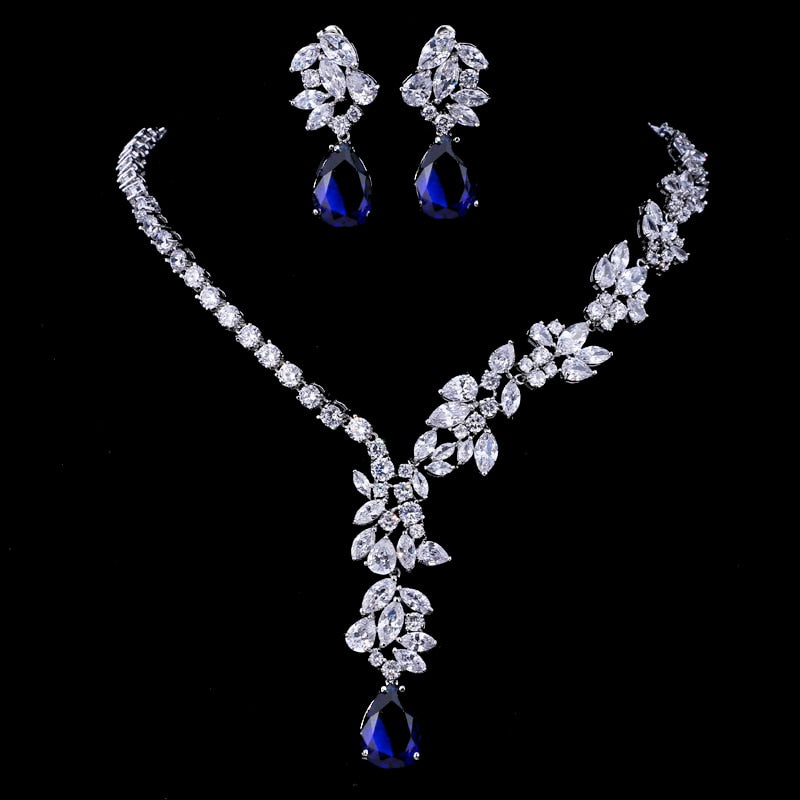 New Unique Design Choker Necklace Stud Earrings Bridal Jewelry Sets