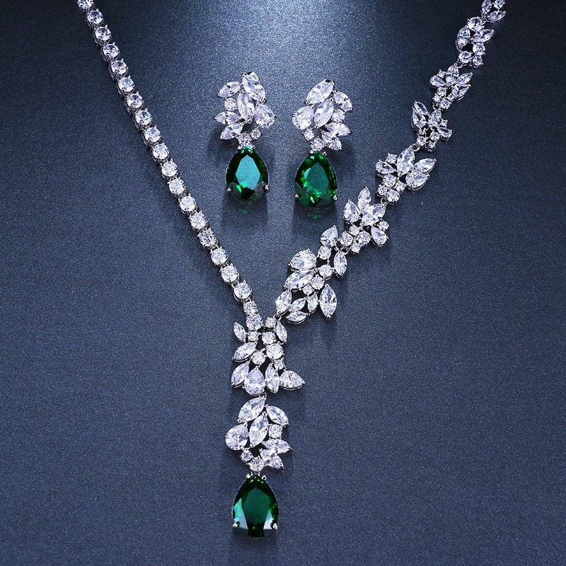 New Unique Design Choker Necklace Stud Earrings Bridal Jewelry Sets