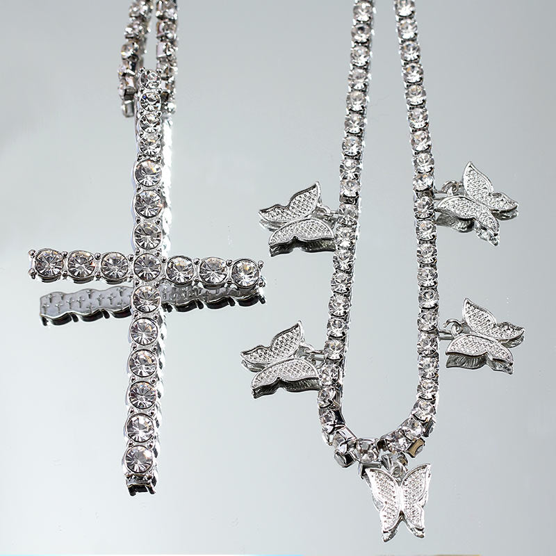 Butterfly Pendants Rhinestone Women Necklaces