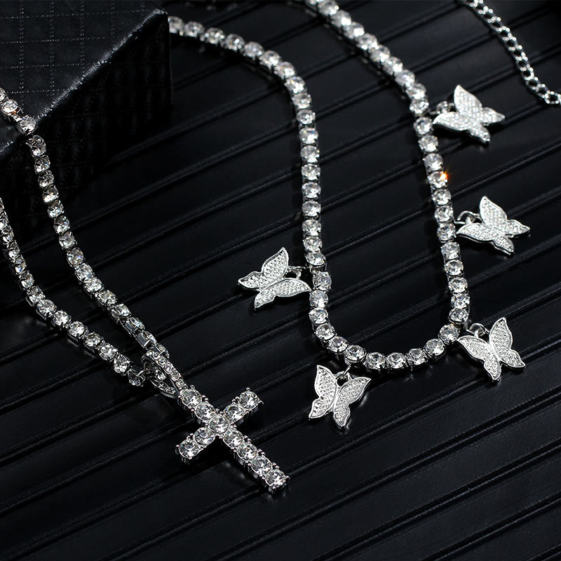 Butterfly Pendants Rhinestone Women Necklaces