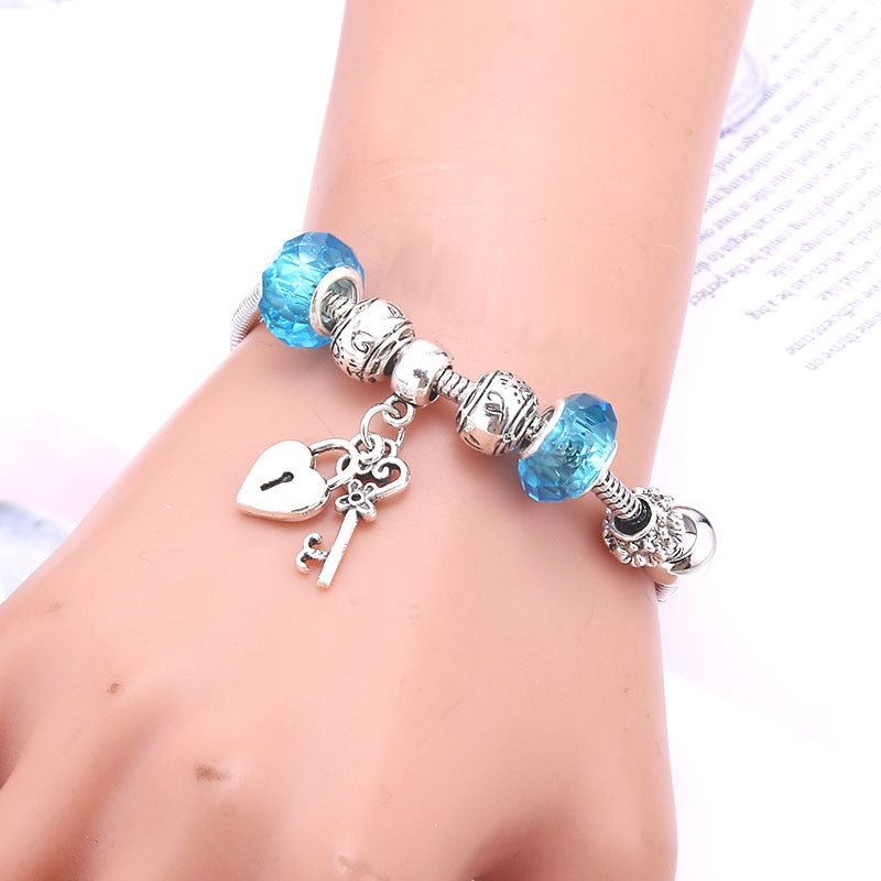 dragonfly owl Shape Crystal Charm Bracelets