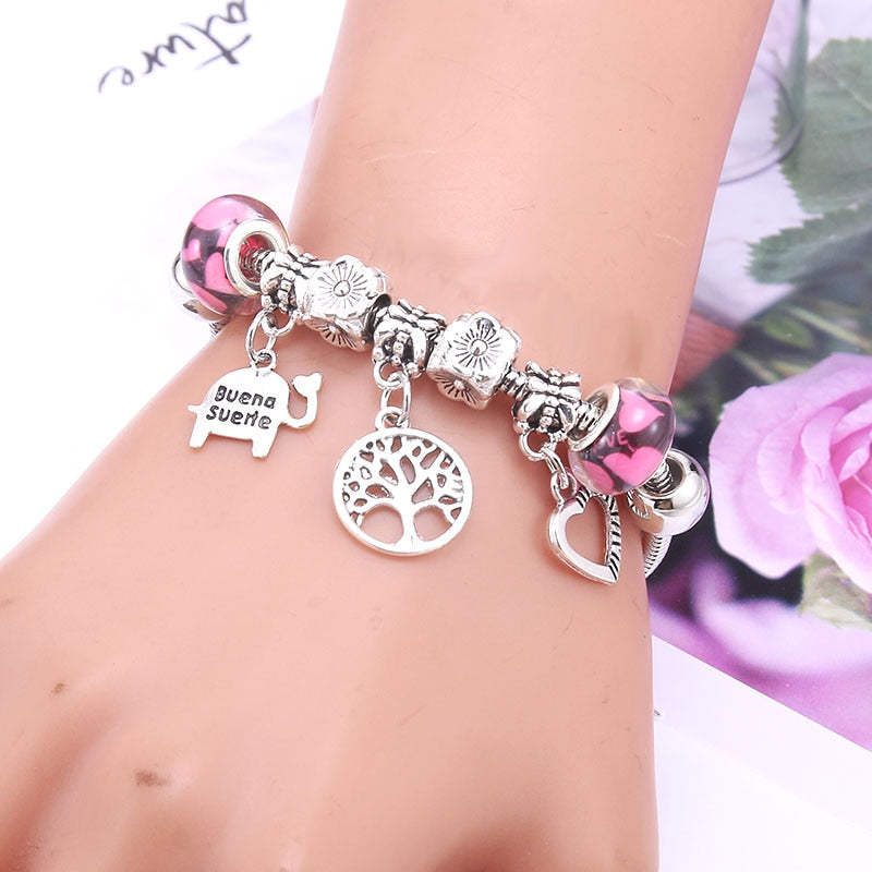 dragonfly owl Shape Crystal Charm Bracelets