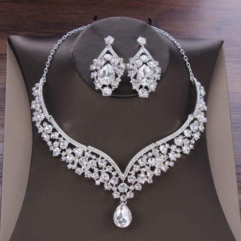 Baroque Crystal Water Drop Bridal Jewelry Sets