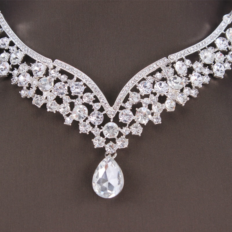 Baroque Crystal Water Drop Bridal Jewelry Sets