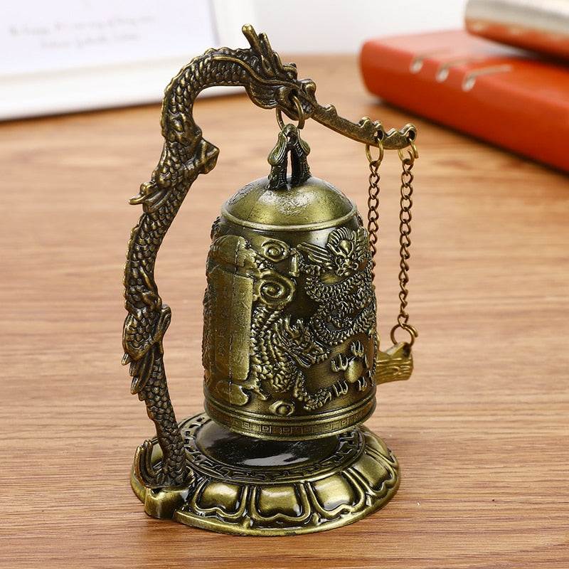 Brass Copper Dragon Bell -Lotus Buddha