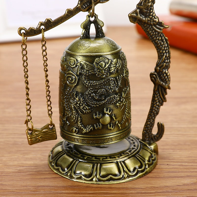 Brass Copper Dragon Bell -Lotus Buddha