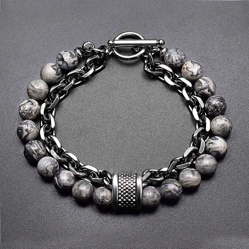 Men's Tiger Eye Stone Beaded Bracelet