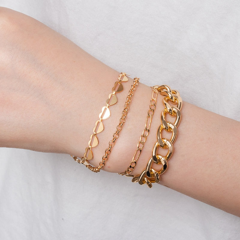 Fashion Gold Multilayer Beads Pearl Bracelets for Women